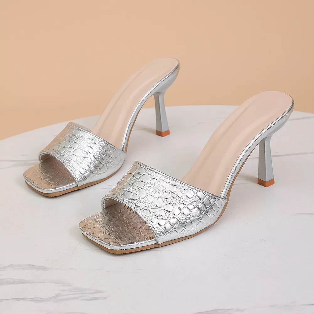 Open Toe Flare Heels Sandals, image 7