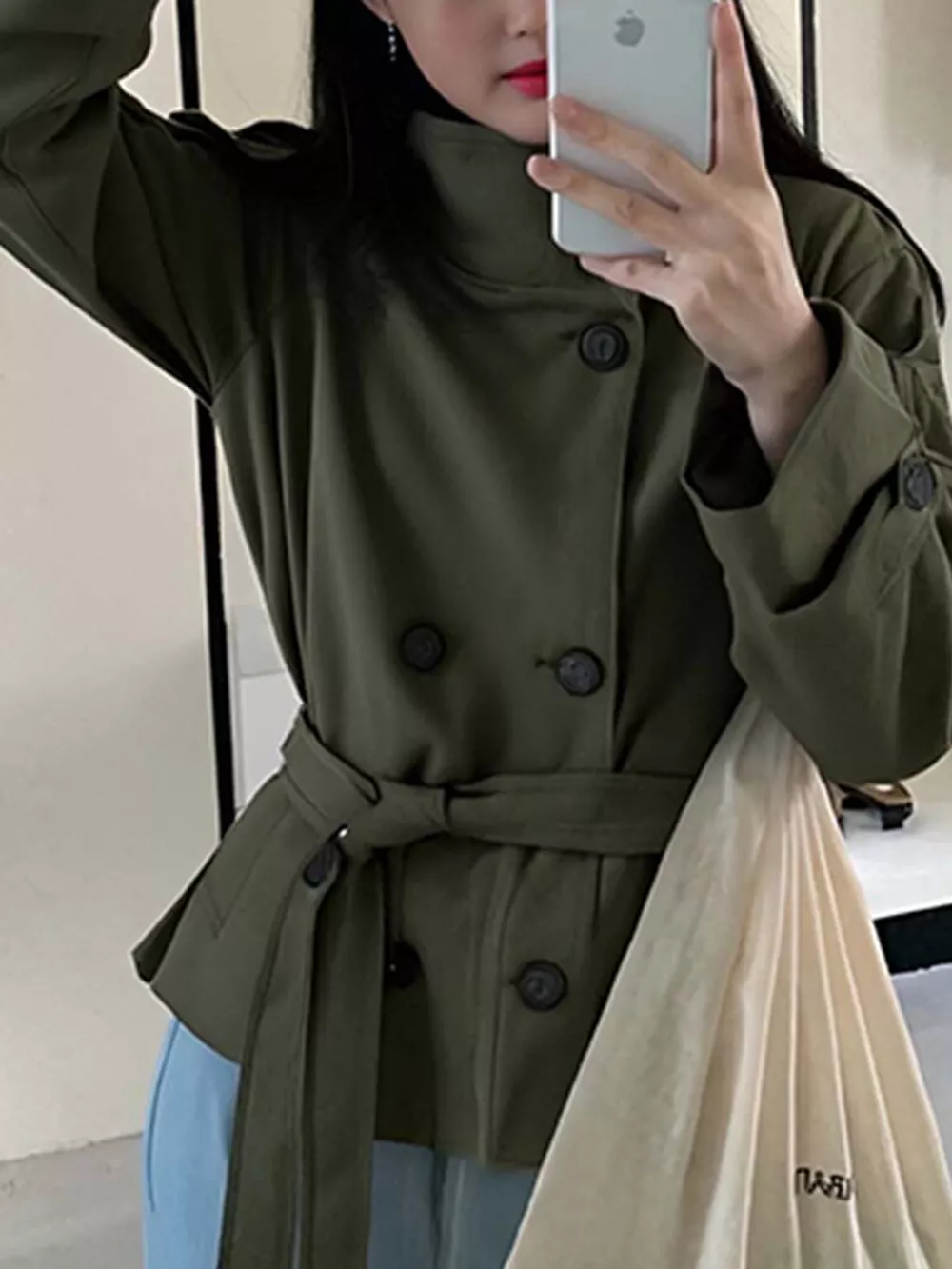 Full Size Double-Breasted Belted Trench Outerwear Plus Size, image 10