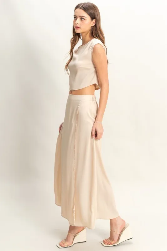 Sleeveless Top and Maxi Skirt Set, image 2