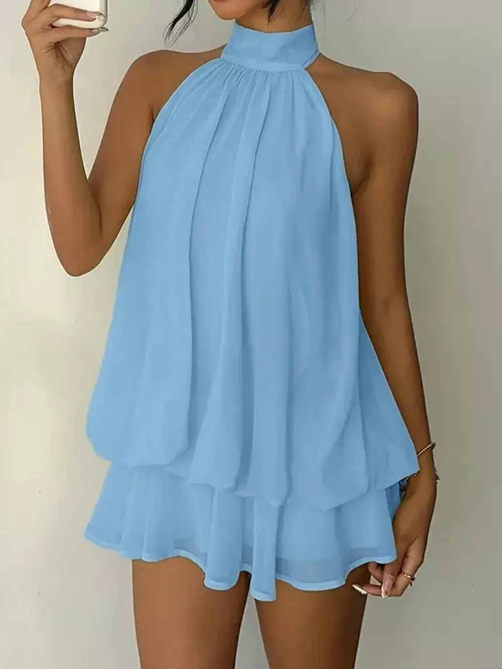 Halter Neck Ruched Mini Dress, image 26