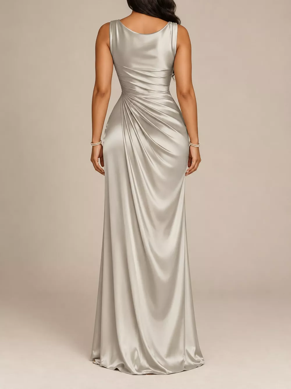 Full Size Satin Cowl Neck High Slit Evening Maxi Dress Plus Size, image 17