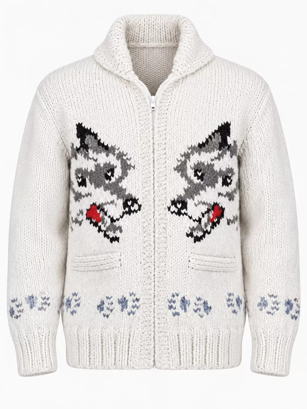 Men's Full Size Animal Chunky Knit Zip-Up Cardigan Plus Size, image 7