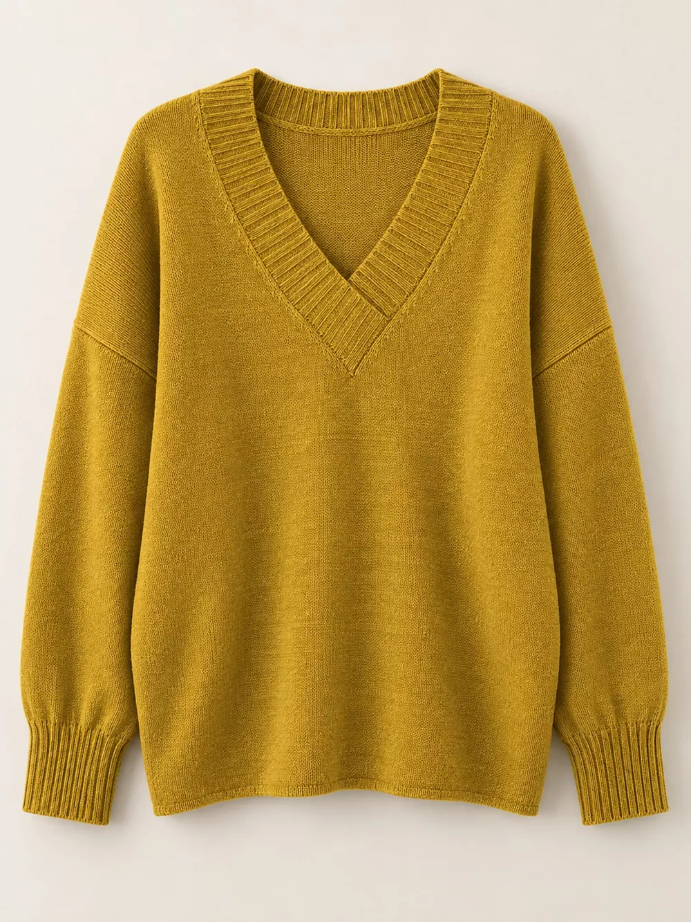 Full Size V-Neck Dropped Shoulder Sweater Plus Size, image 17