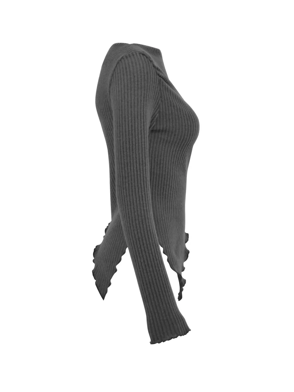 Asymmetrical One-Shoulder Ribbed Knit Top, image 6