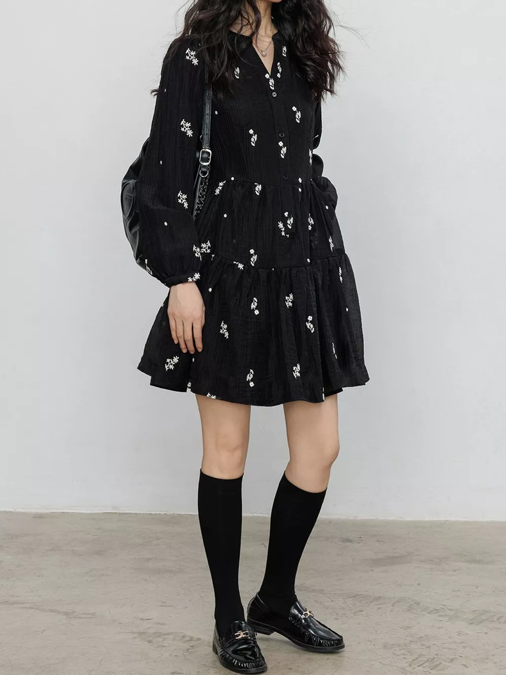 Floral Long Sleeve Mini Dress, image 4