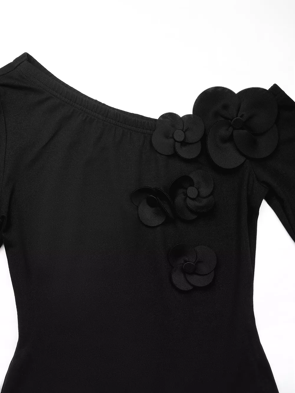 Flower One Shoulder Long Sleeve Bodysuit, image 13