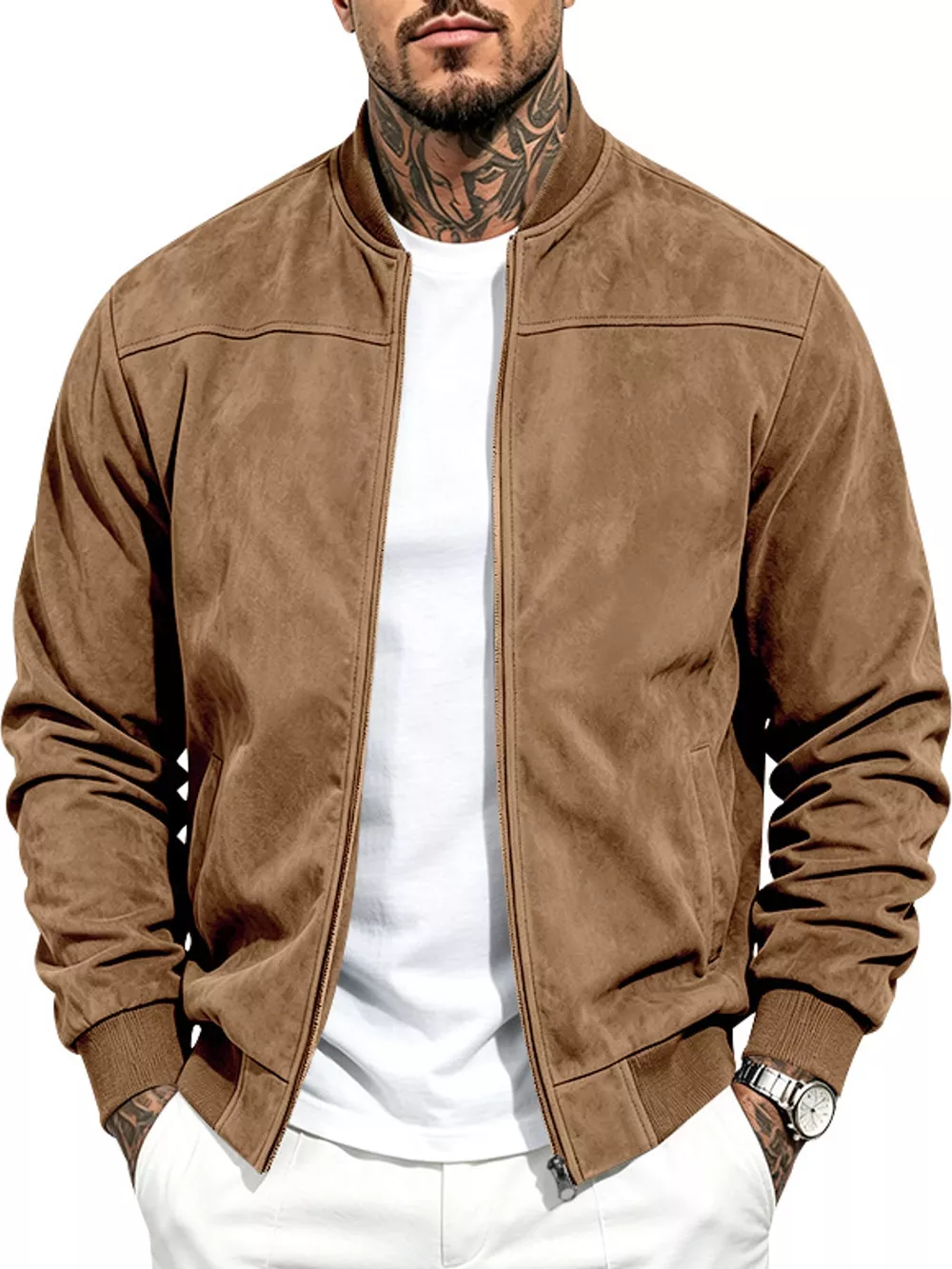 Men's Full Size Zip Up Long Sleeve Jacket Plus Size, image 21