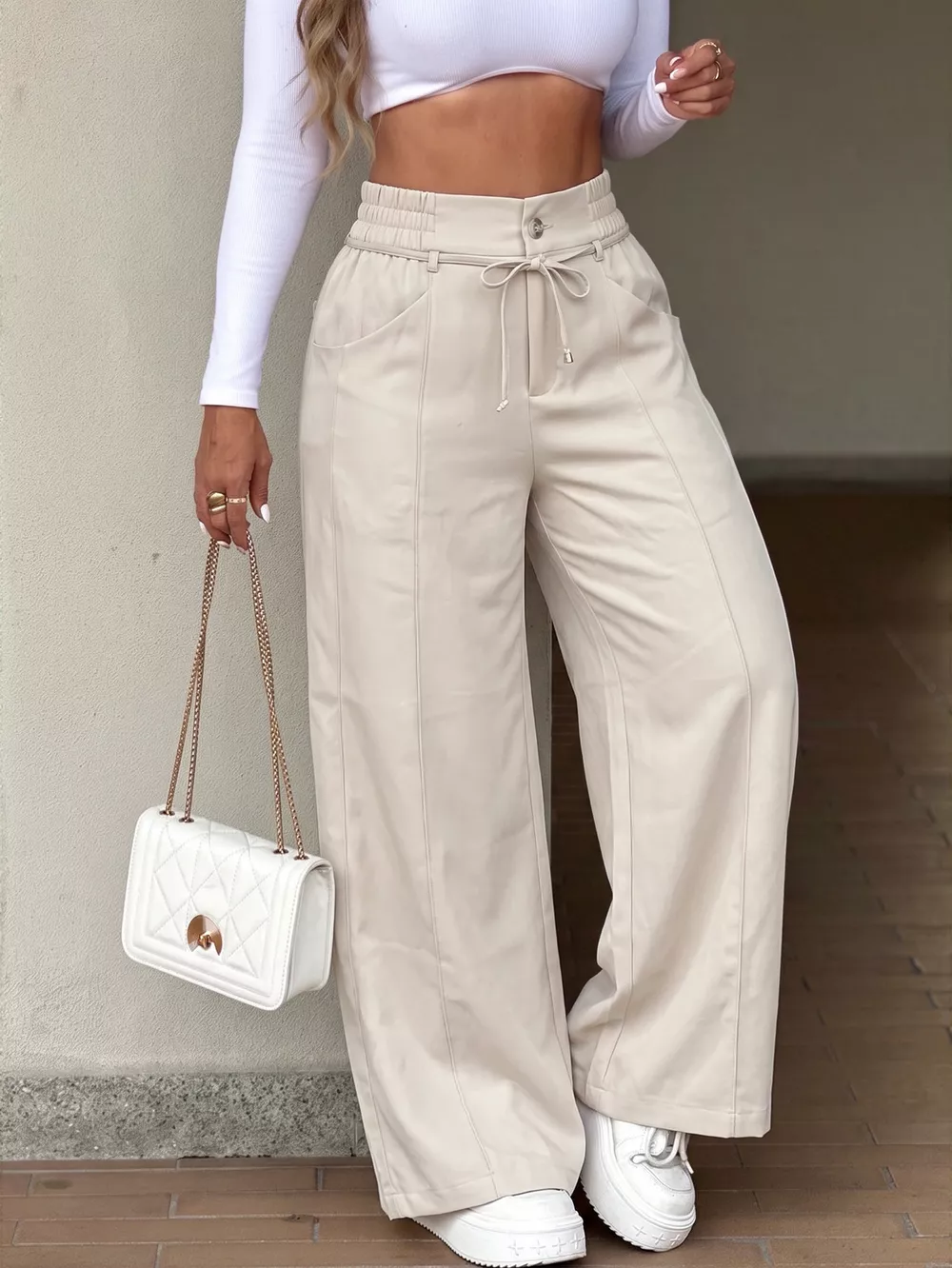 High-Waisted Wide-Leg Pants