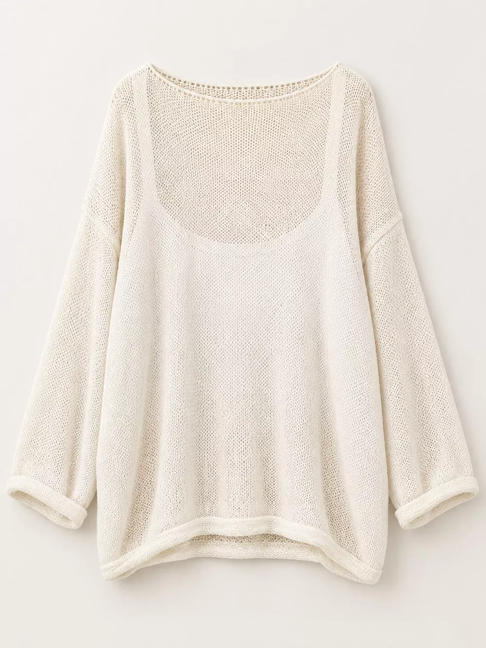 Full Size Sheer Lightweight Knit Top Plus Size, image 17