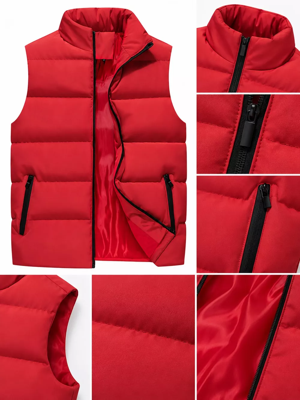 Men's Plus Size Lightweight Zip Up Puffer Vest, image 16