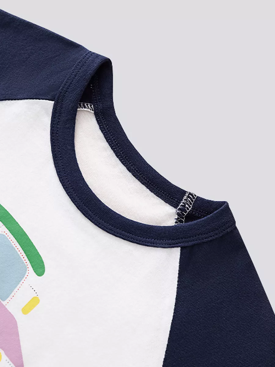 Children's Cartoon Tractor Raglan Sleeve T-Shirt, image 2