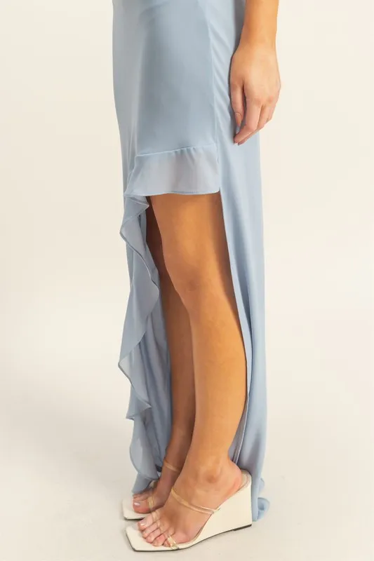 Chiffon Ruffle Trim Midi Dress, image 4