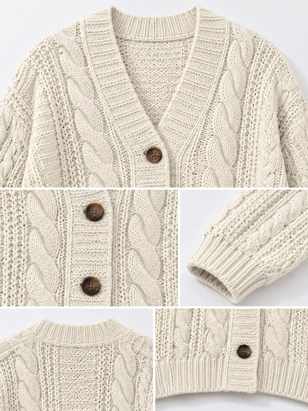 Cable Knit Button-Down Cardigan, image 15