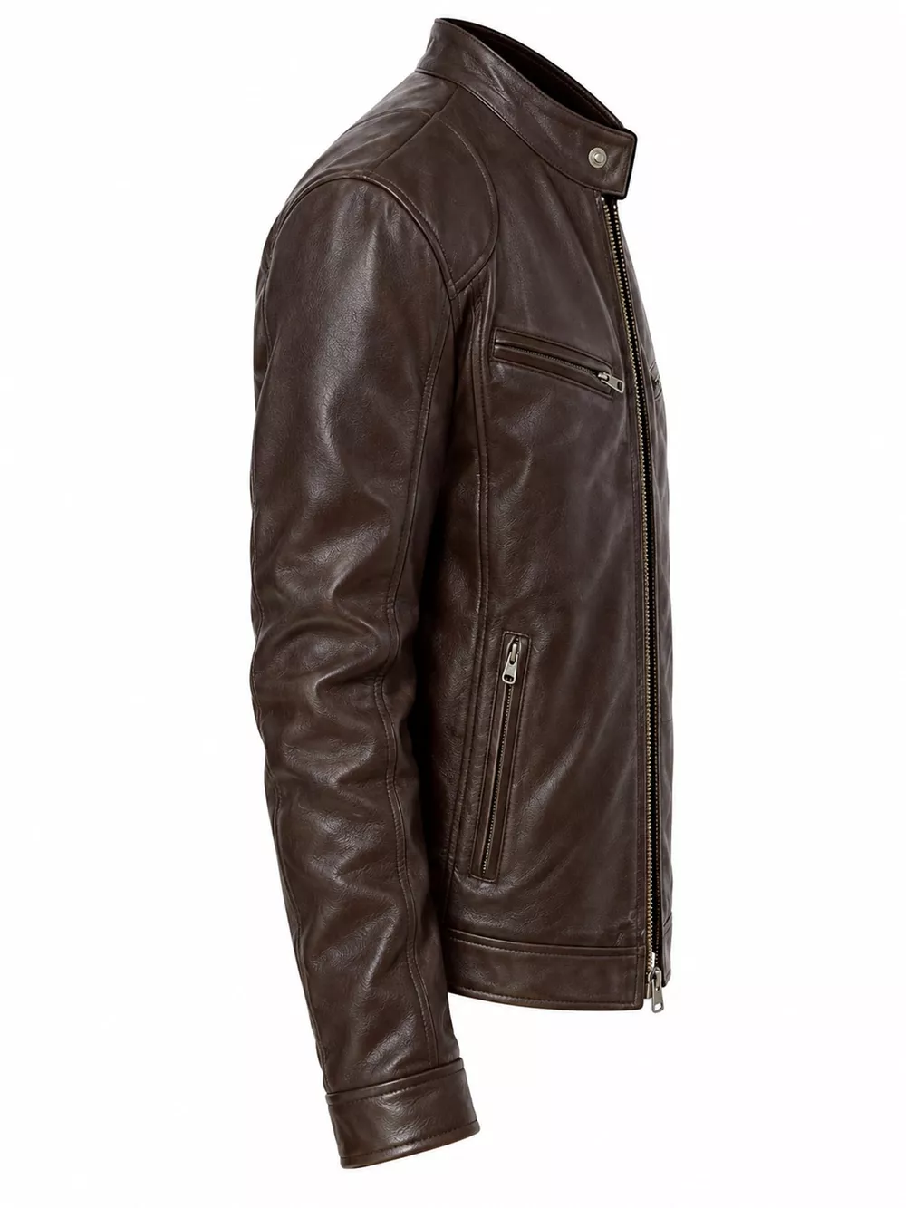 Men's Full Size Faux Leather Zip Up Jacket Plus Size, image 6
