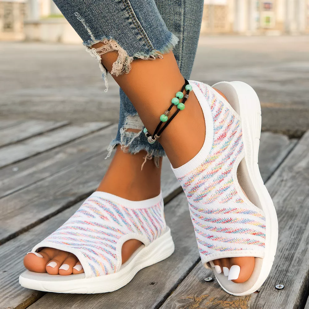 Peep Toe Flats Sandals, image 7