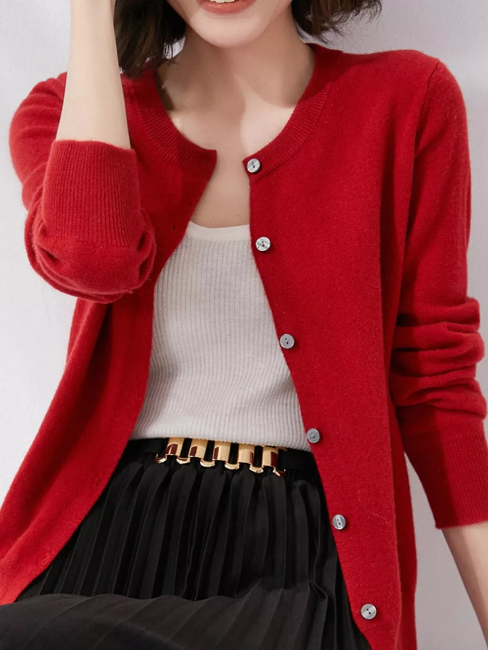 Crew Neck Button-Down Cardigan, image 62