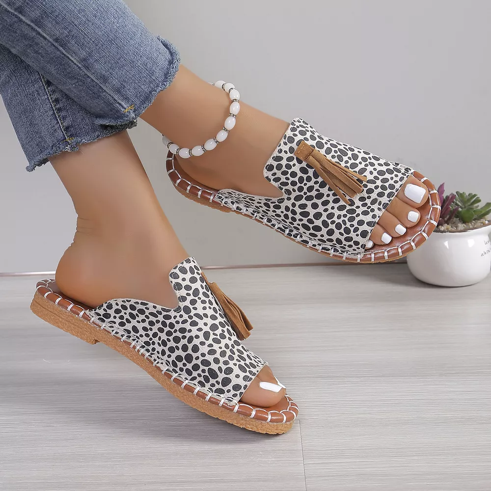 Tassel Detail Open Toe Sandals, image 11