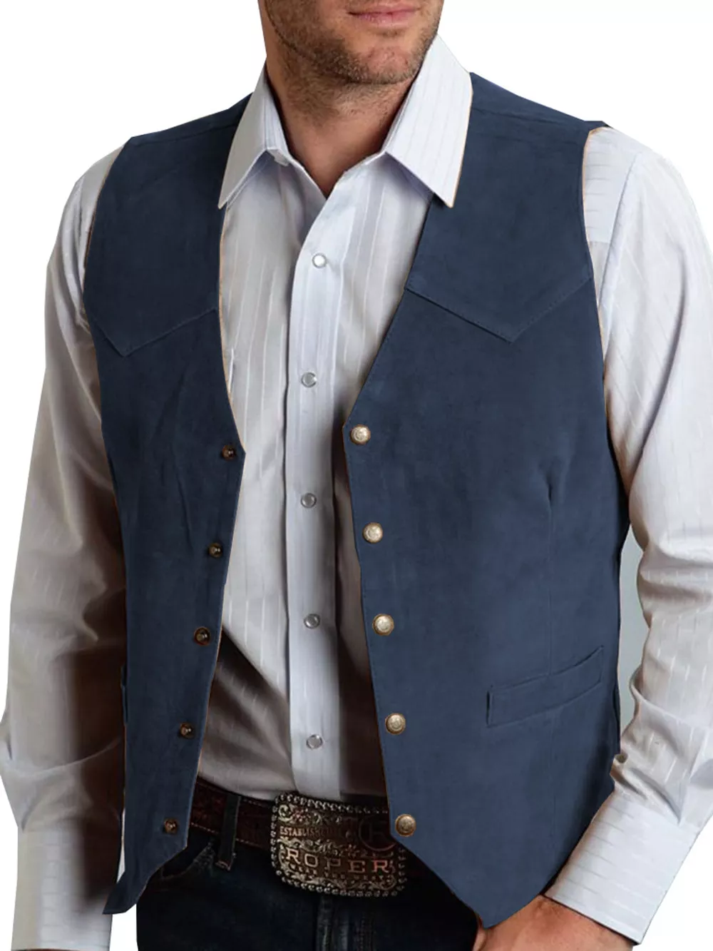Men's Full Size Snap Down Vest Plus Size, image 5