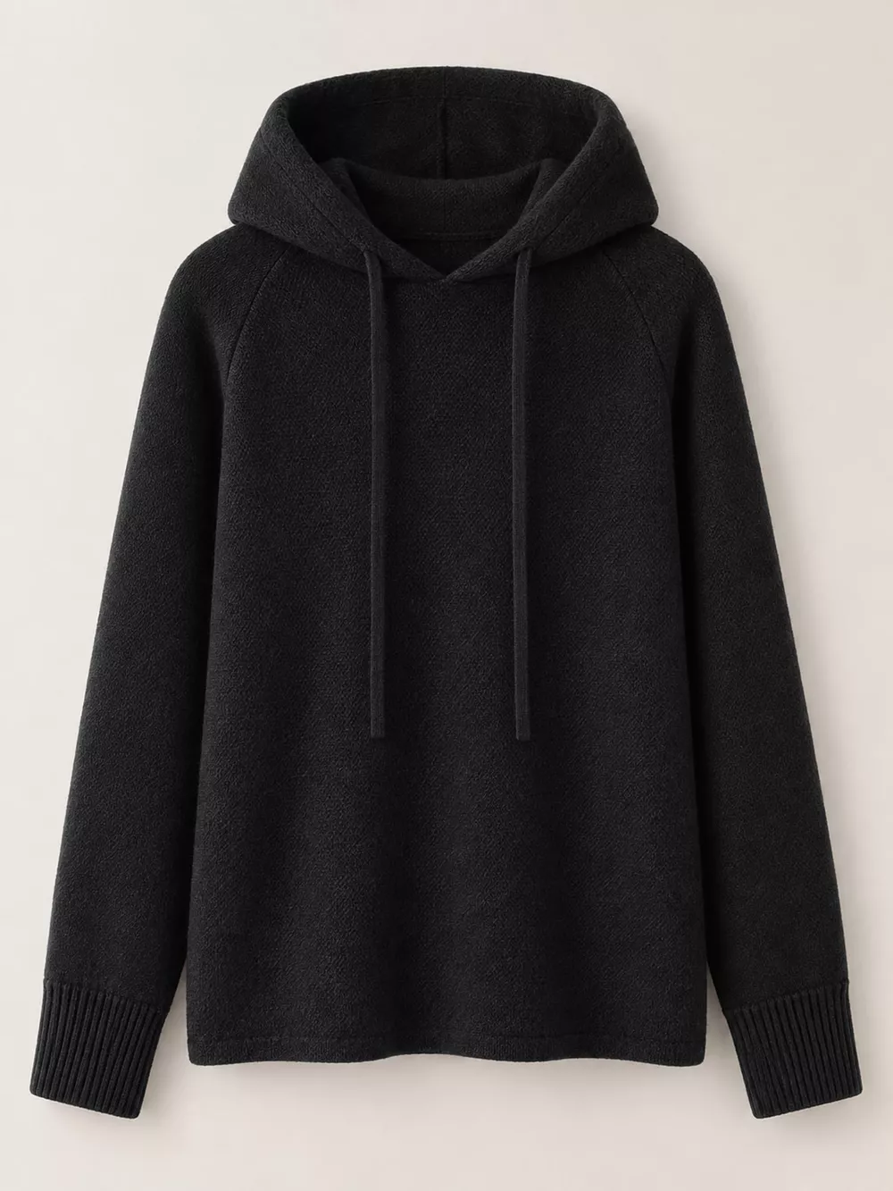 Drawstring Long Sleeve Hooded Knit Sweater, image 4