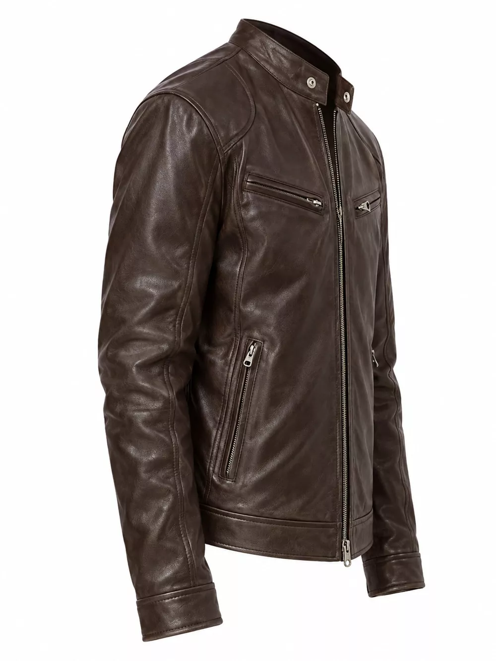 Men's Full Size Faux Leather Zip Up Jacket Plus Size, image 60