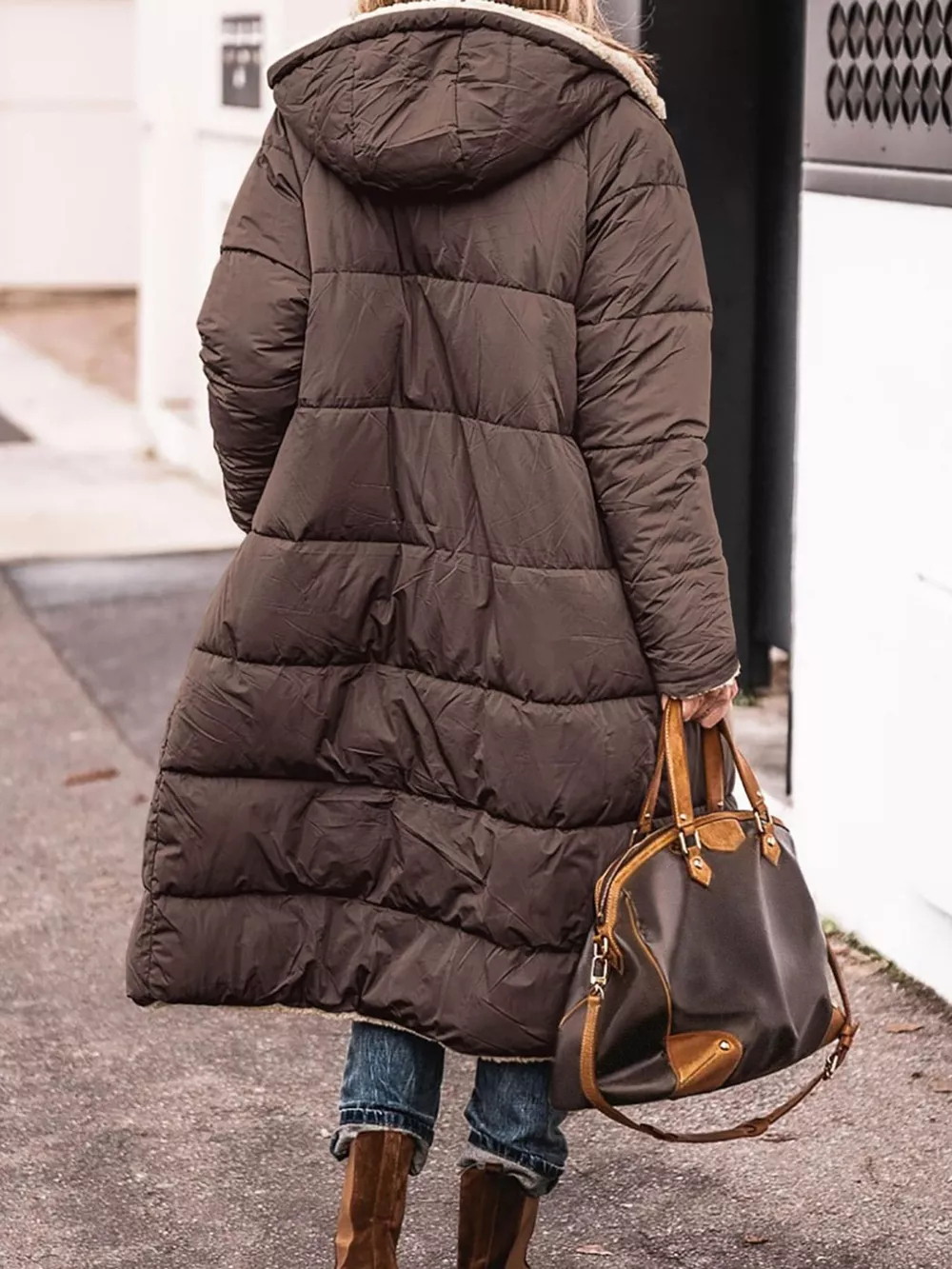 Full Size Longline Sherpa-Lined Hooded Outerwear Plus Size, image 17
