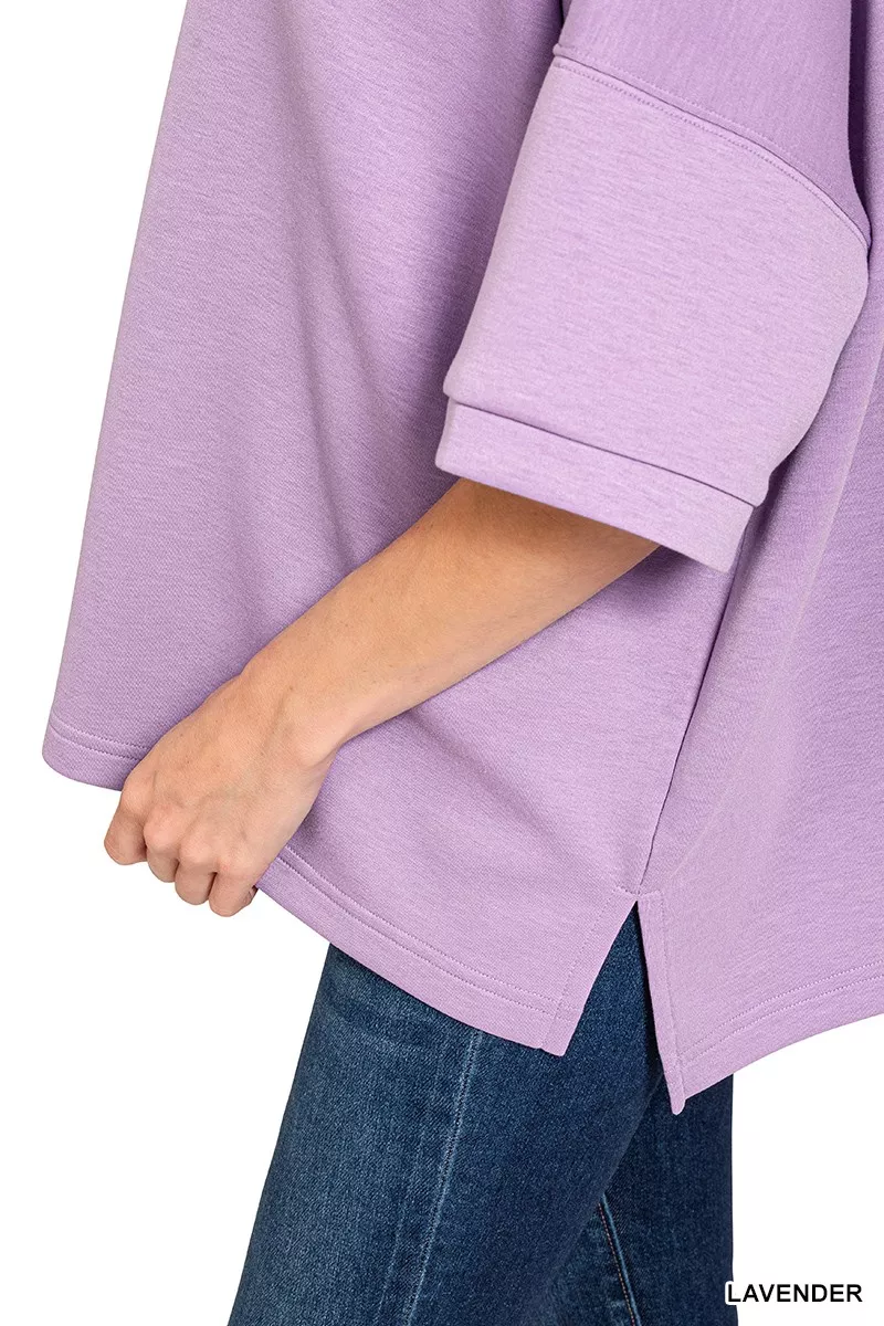 Scuba Round Neck Top With Side Slits, image 6