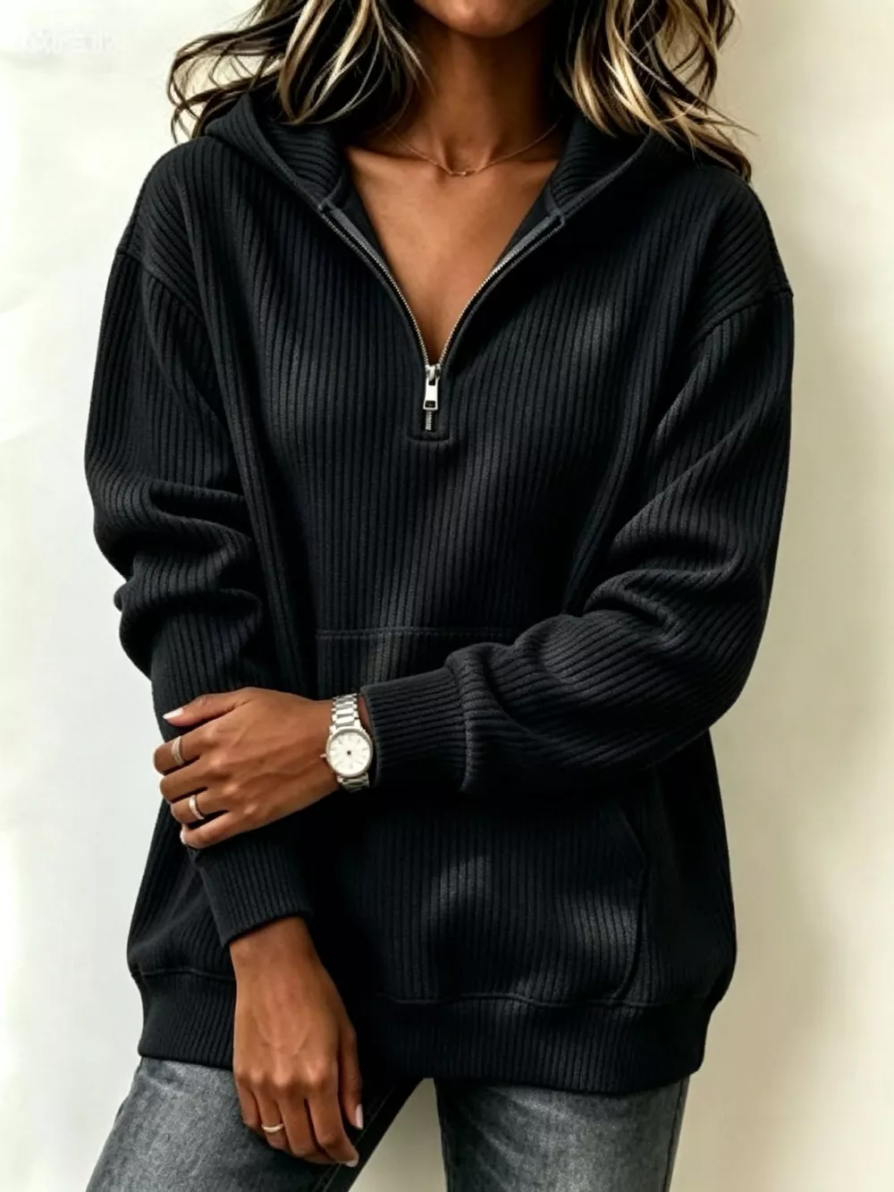 Kangaroo Pocket Half-Zip Hoodie, image 13