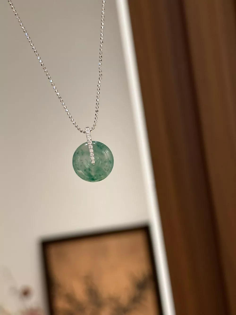 925 Sterling Silver Agate Pendant Necklace, image 5
