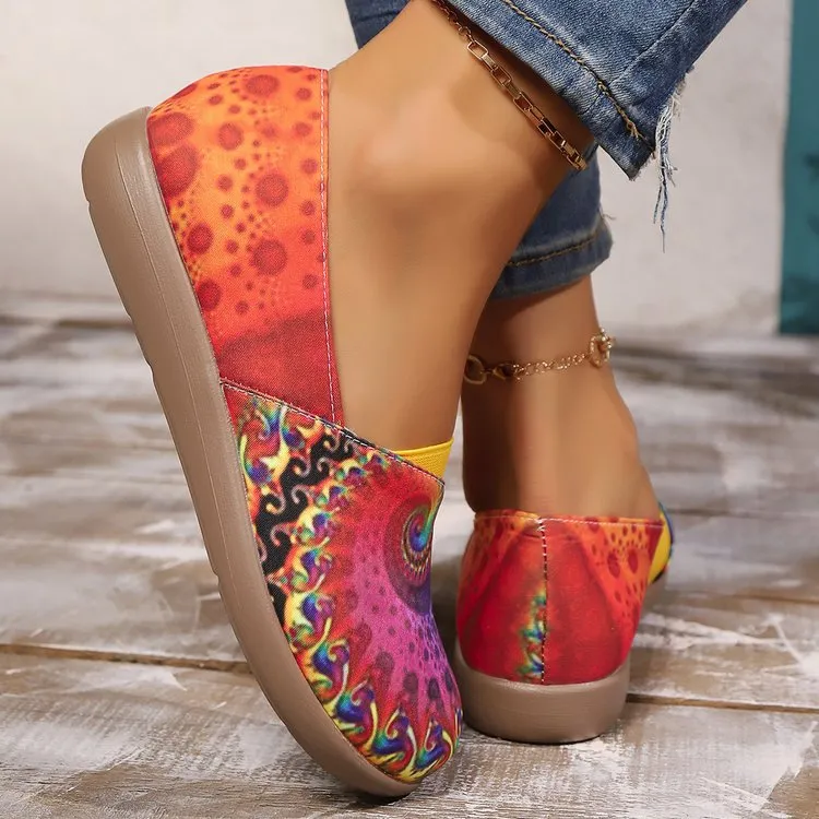 Bohemian Spiral Print Multicolor Slip-Ons, image 6