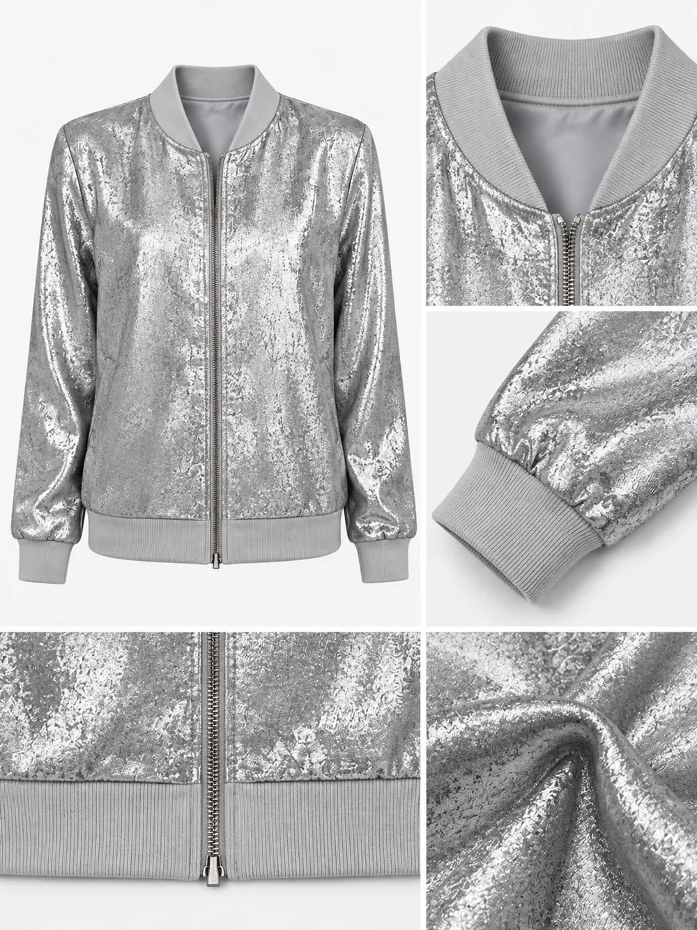 Full Size Zip Up Long Sleeve Jacket Plus Size, image 9