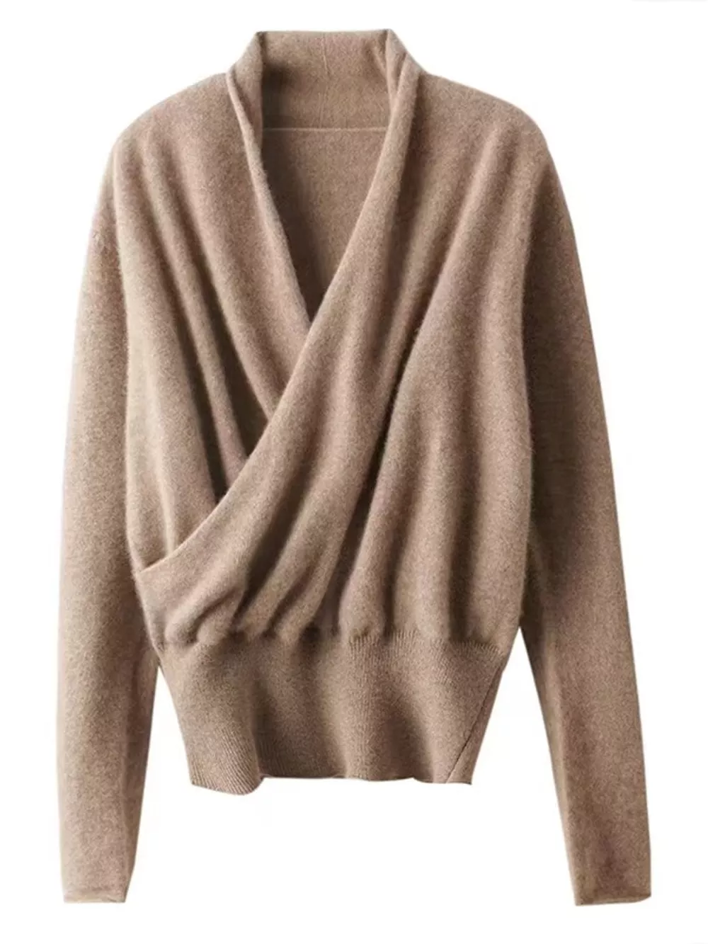Wrap-Front Long Sleeve Sweater, image 7