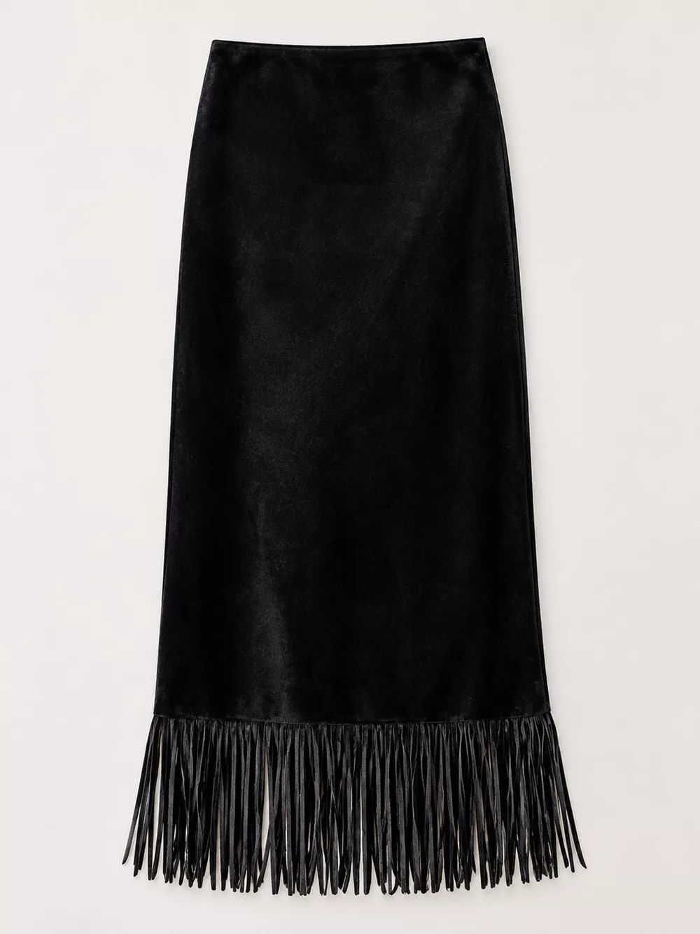 High-Waisted Fringe Midi Skirt, image 8