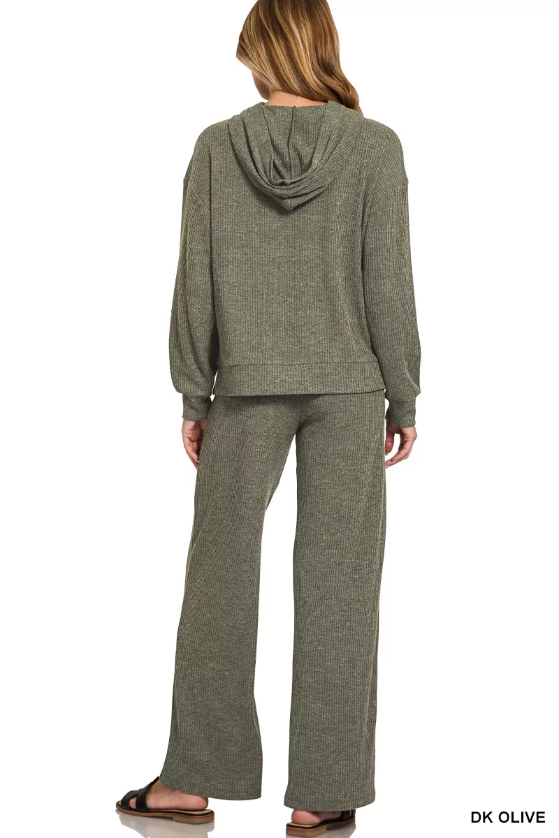 Ribbed Long Sleeve Hoodie, image 5