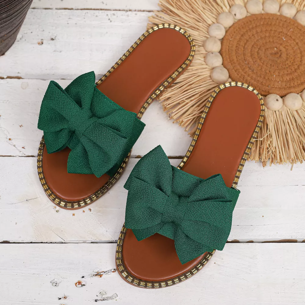 Bowknot Embellished Flat Sandals, image 18