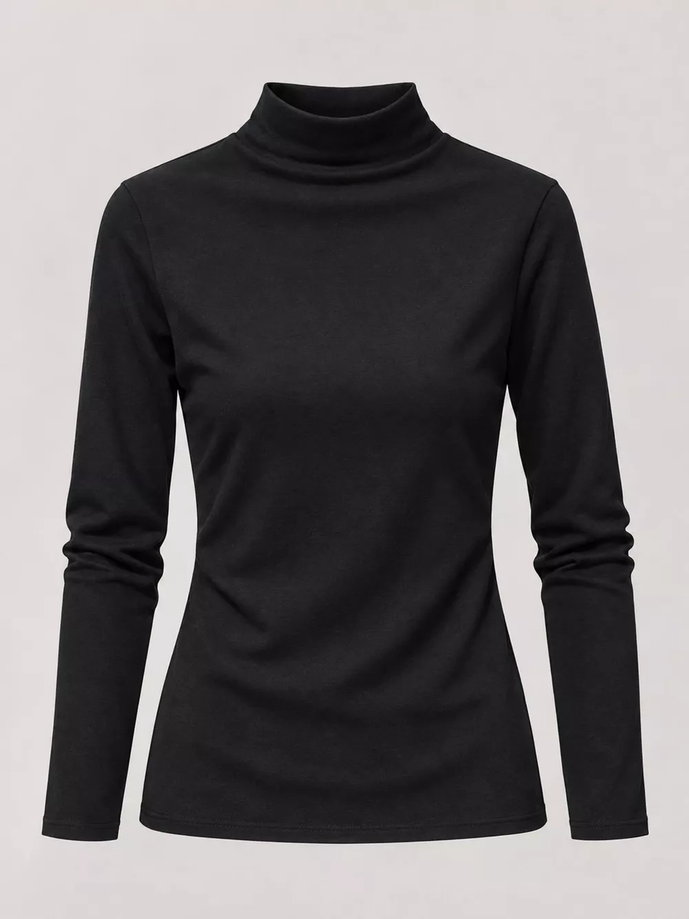 Full Size Slim-Fit Mock Neck Long Sleeve Basic T-Shirt Plus Size, image 14