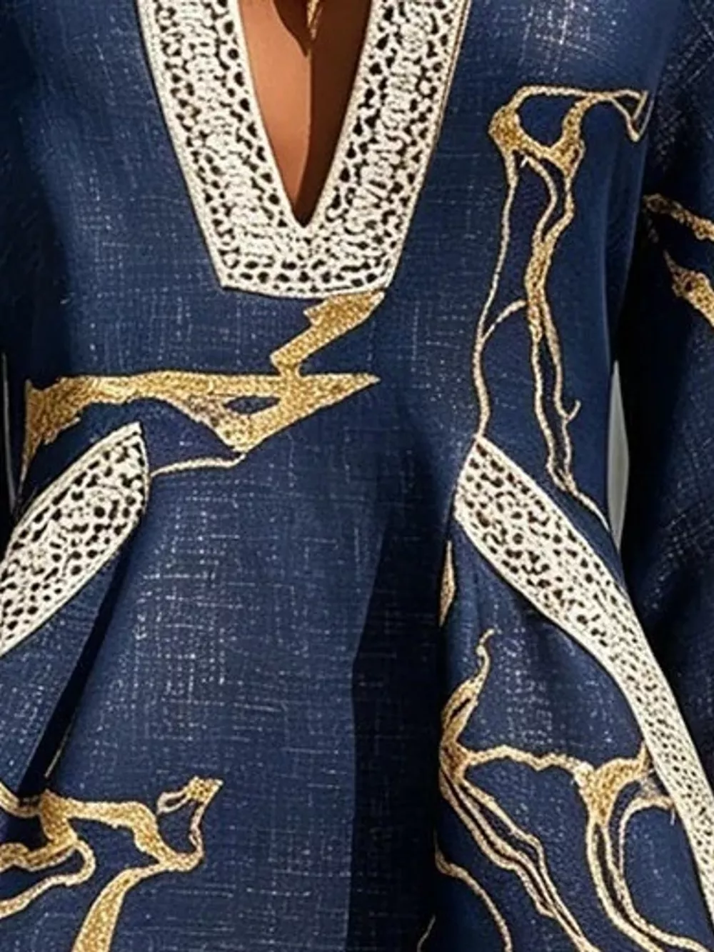 Notched 3/4 Sleeve Mini Dress, image 13