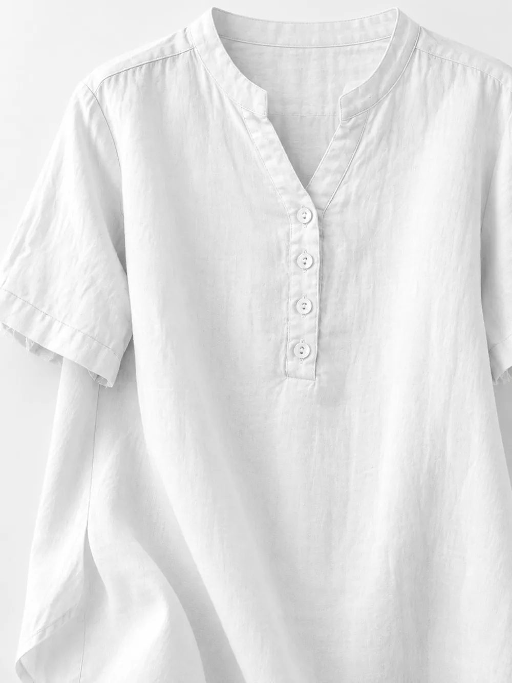Full Size Notched Short Sleeve Oversize Blouse Plus Size, image 20