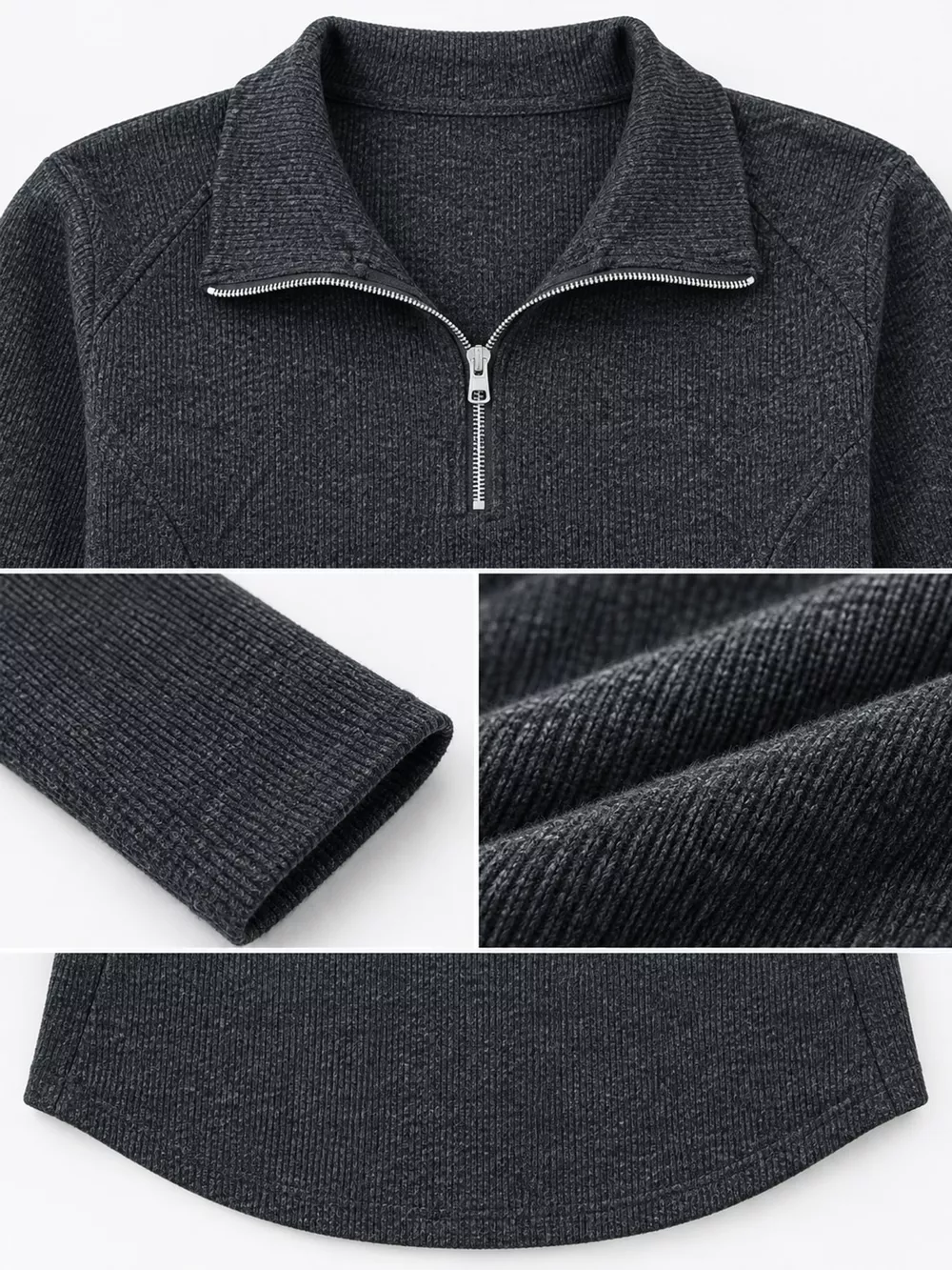 Plus Size Quarter-Zip Long Sleeve Top, image 5