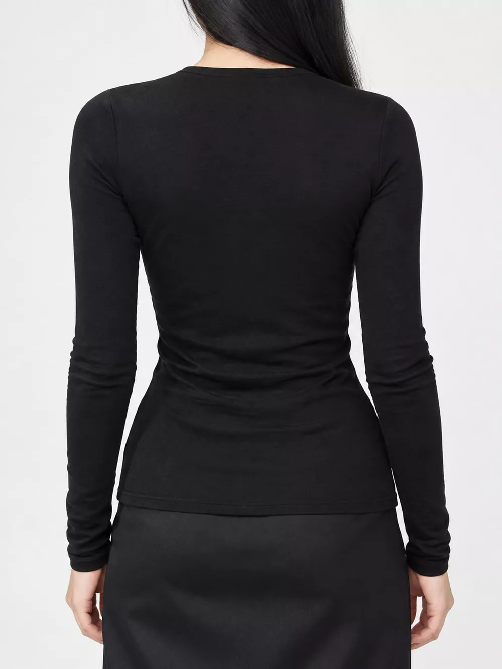Slim-Fit Button-Down Long Sleeve Knit Top, image 7