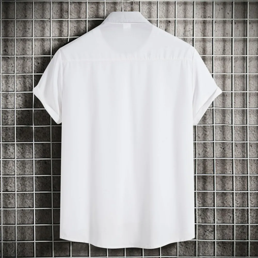 Men's Plus Size Casual Short Sleeve Button Down Shirt, image 2