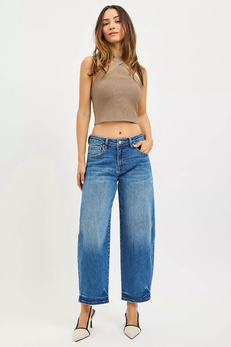 Slouchy Cropped Barrel Jeans, image 4