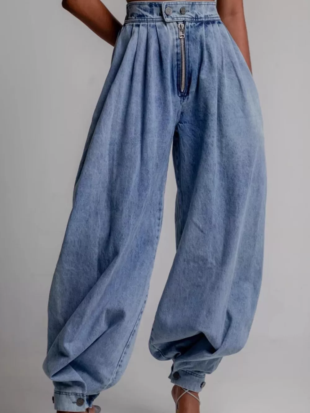 Full Size High-Waisted Balloon Leg Jeans Plus Size, image 2