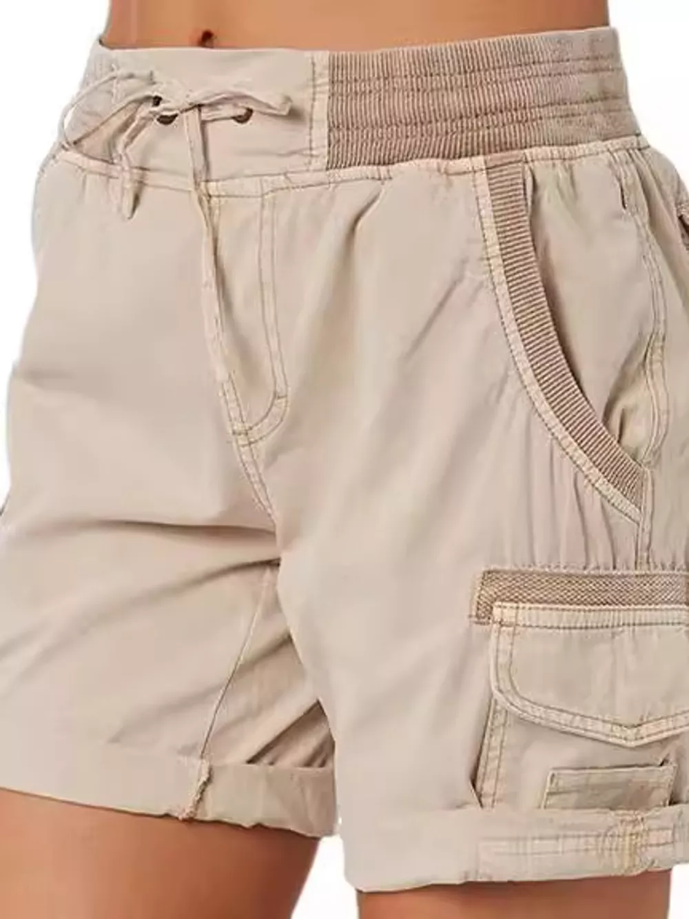 Full Size Drawstring Cargo Shorts Plus Size, image 2