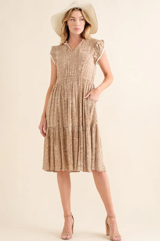 Boho Printed Tiered Maxi Dress, image 5
