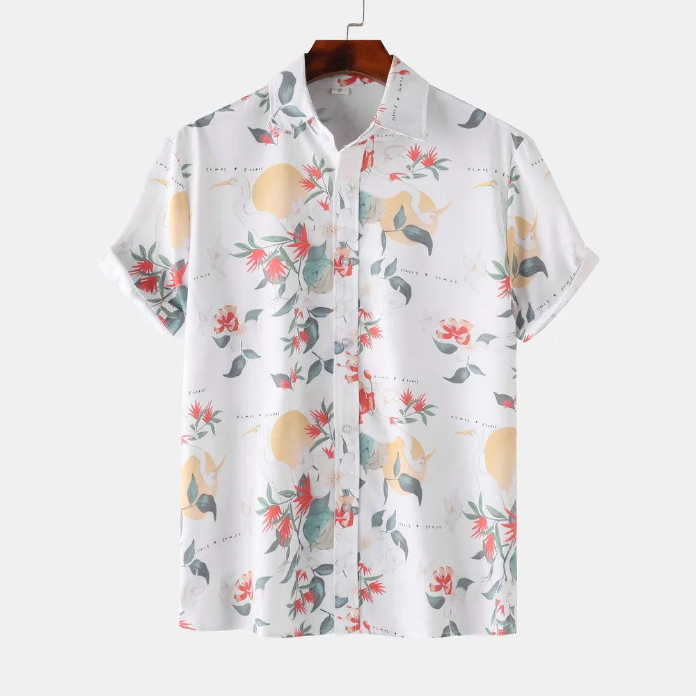 Men's Printed Button Up Short Sleeve Shirt, image 9