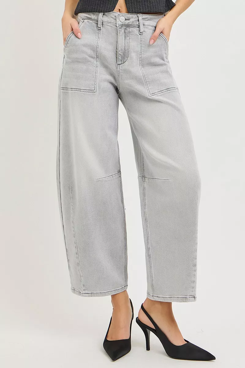 Slouchy Cropped Barrel Jeans
