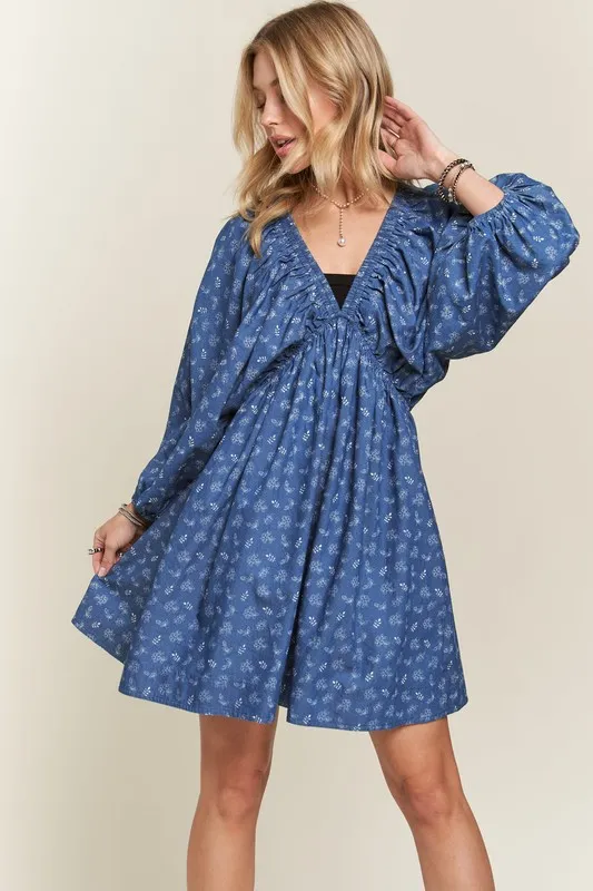 Batwing Sleeves Floral Dress, image 4