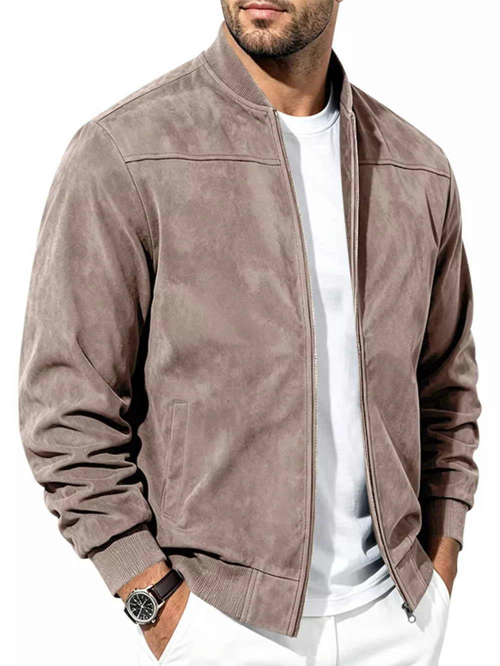 Men's Full Size Zip Up Long Sleeve Jacket Plus Size, image 15