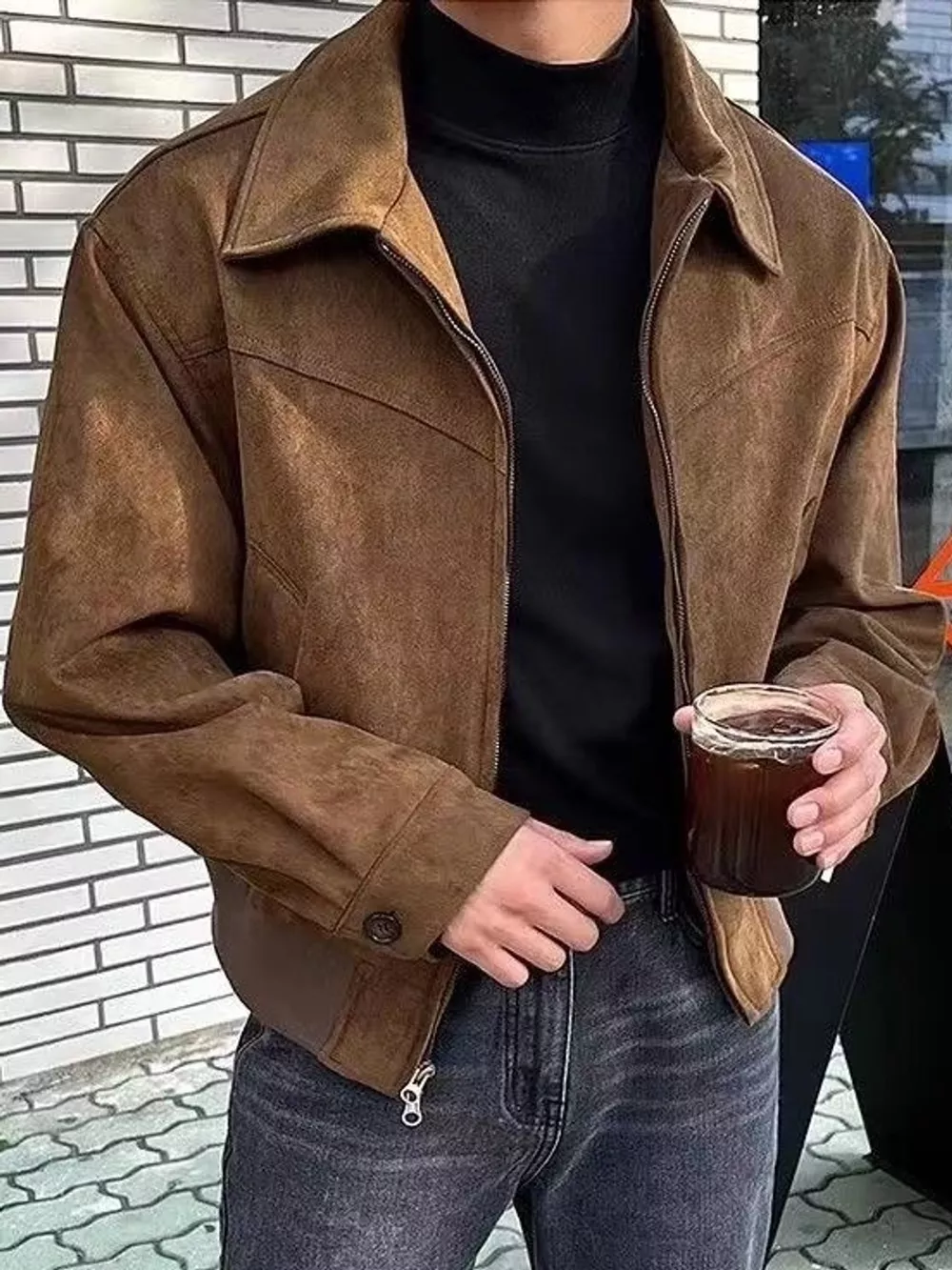 Men's Plus Size Zip Up Long Sleeve Jacket