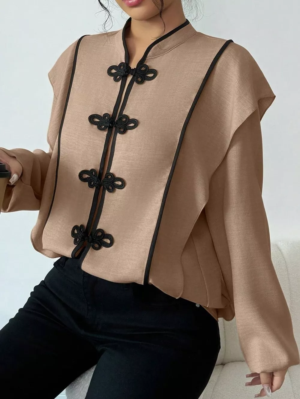 Chinese-Style Mandarin Collar Blouse, image 11